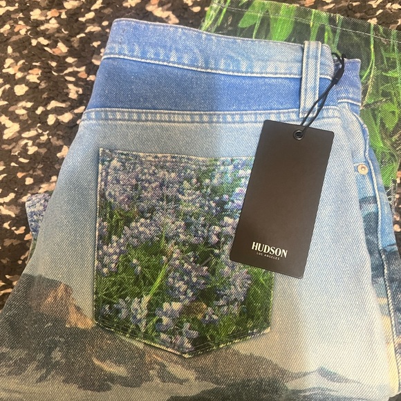 Hudson Jeans High-Rise Crop Straight Jeans 28 Mountain Flowers - Picture 3 of 3
